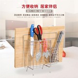 厨房用品菜刀架多功能置物架刀座砧板架不锈钢筷子勺子收纳架特价