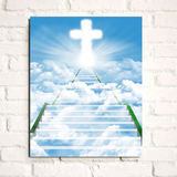 基督教天国之路十字架耶稣挂画主卧无框画装饰画挂画壁画密度板画