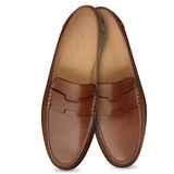 Hermes爱马仕男鞋法国正品代购2015新款棕色小牛皮休闲鞋船鞋