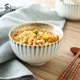 剑林创意日式复古吃饭碗 早餐麦片碗 小米饭碗一人食餐具 兰草