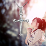 韩版时尚 耶稣十字架925银项链 女款锁骨吊坠银饰品 生日礼物