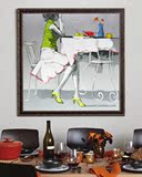 现代风格家居餐厅装饰画艺术无框手绘油画电表箱客厅挂画配饰壁画