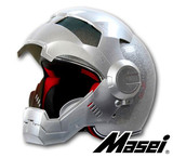 901个性头盔摩托车机车全盔半盔钢铁侠揭面盔赛车安全高端越野银