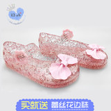 英国女童透明水晶果冻凉鞋 粉色防滑透气包头沙滩鞋宝宝防水防尿