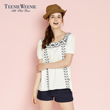 预售TeenieWeenie小熊女装16春夏专柜新品刺绣短袖衬衫TTBA62392Q