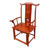 红木家具实木官帽椅 红木四出头靠背椅茶桌主椅 非洲花梨木官帽椅
