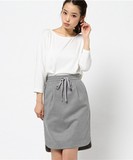 【YBN】日本原单秋装文静款拼接蝙蝠袖类毛呢连衣裙