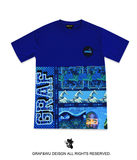GRAF™ Classic经典半身印花高级剪裁海洋蓝色绣章长颈鹿T恤