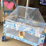婴儿小床环保多功能儿童床便携宝宝睡篮铁床手推车床bb睡床带滚轮