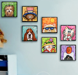 现代简约卧室无框画卡通动物画儿童房床头挂画客厅装饰画餐厅壁画