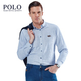 美国保罗POLO品质男装新款商务休闲长袖衬衫棉麻衬衣男长袖