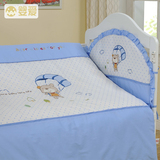婴爱婴儿床上用品套件纯棉可拆洗婴儿床围13件套新生儿宝宝床围