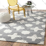 灰色条纹简约现代几何 客厅茶几沙发地毯卧室床边满铺地毯可定制