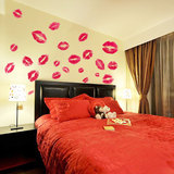 红唇印墙贴纸客厅卧室浪漫创意家居床头贴画背景墙壁贴玻璃瓷砖贴