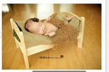 百天宝宝拍摄台 婴儿造型床 儿童摄影道具 木质拍摄床小床