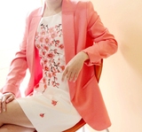 春夏新款韩国原单minimum女士中长款/开叉修身好版型休闲西装外套