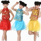 儿童古筝表演服装琵琶二胡民族舞蹈乐器演奏服女表演衣服唐装纱裙