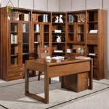 全实木书柜转角组合柜中式大小书柜书架高端书橱带门储物柜转角柜
