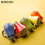 ezicok 韩式陶瓷拿铁杯Latte Mug创意牛奶麦片杯咖啡杯办公室杯子