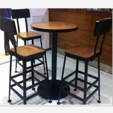 定做实木高脚凳咖啡皮质椅星巴克吧台椅吧凳酒吧餐桌椅办公桌定制