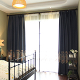 定制窗帘欧式隔热加厚全遮光刺绣纯色客厅卧室飘窗高档奢华复古