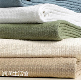 樂荷公園 外贸美式素色纯棉线毯沙发巾 空调盖被毯子午睡毯 包邮