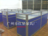 广州市办公室屏风办公桌6人职员电脑办公桌蓝色卡座格子间办公桌