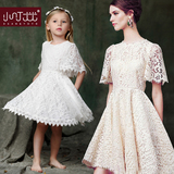 女童蕾丝连衣裙夏装2015新款童装白色公主裙短袖夏款中大儿童裙子