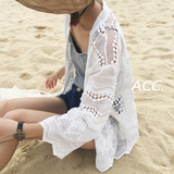夏季韩版甜美蕾丝雪纺开衫百搭森系民族风空调衫沙滩防晒衣女外套