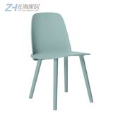 北欧餐椅现代简约凳子时尚个性设计师创意宜家彩色实木咖啡椅定制