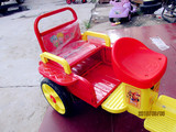 大本双胞胎儿童电动三轮车双人玩具车后座可折叠载人带铁车斗载物