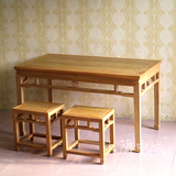 老榆木餐桌 简约中式仿古实木餐台茶桌写字台 古典明清古典家具