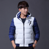 男士棉服2015新款加厚棉衣男士冬季外套青少年学生韩版潮修身棉袄