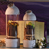 田园欧式样板房家居装饰品花瓶摆件透明玻璃花瓶餐桌面隔断摆设
