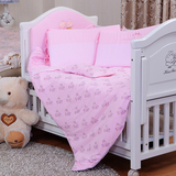婴儿床床上用品七件套 针织棉全套 可洗含床围保暖婴儿床品