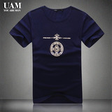 UAM2016夏季男装新款欧美莫代尔棉白色大码圆领修身男士短袖T恤01