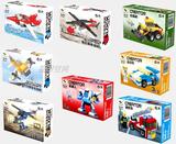 顺乐康3合1益智拼装飞机机器人儿童玩具积木礼物101-4 003-6 701