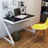 简易简约台式小电脑桌写字台不锈钢玻璃铁艺钢木质烤漆家用办公室