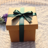 端午节礼品盒牛皮纸盒子 手提式礼物盒水果包装盒正方形小号