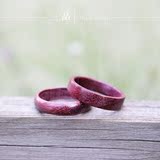 【三品】紫苏木精美戒指 纯手工檀木戒指定做 情侣对戒免费刻字