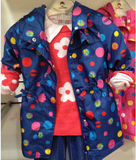 ABC童装正品2015年秋春款新款女童儿童圆点收腰风衣外套F53118353