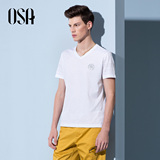 OSA欧莎2015夏季新款男装短袖印花徽章套头时尚男士T恤MT508021