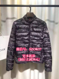 法国代购moncler 蒙口2015秋冬男子经典立领军装灰黑迷彩羽绒服