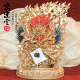 藏传佛教高档尼泊尔紫铜全鎏金 普巴金刚护法佛像（双身）高7寸