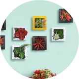 田园立体墙饰创意家居墙上装饰品挂件仿真小植物客厅画框墙面壁饰