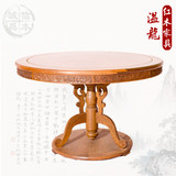 红木家具鸡翅木圆餐桌实木圆形饭桌中式简易简约圆桌子小户型餐台