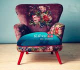 美式新古典单人沙发椅 欧式实木高档布艺沙发椅 法式时尚休闲椅