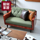 北欧宜家咖啡厅单个小户型皮配布沙发住宅家具客厅日式布艺沙发椅