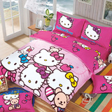 卡通hello kitty磨毛四件套 1.8米床单床套床罩床笠儿童床上用品
