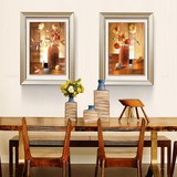 餐桌背景画 现代简约客厅餐厅装饰画 卡通花卉挂画墙画三联画